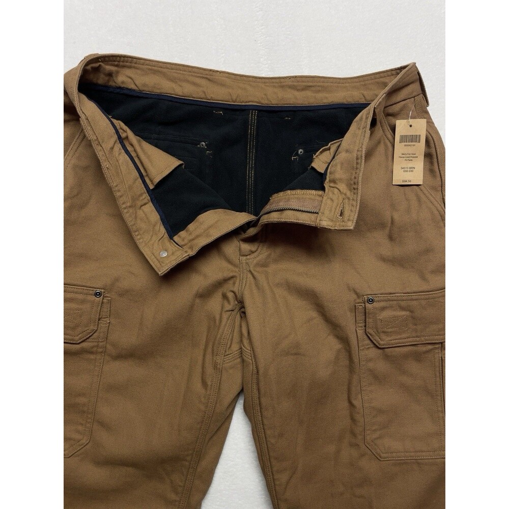 Duluth Fleece-Lined Fire Hose Relaxed Fit Cargo Pants Men’s Size 38x30 Canvas - Picture 3 of 13